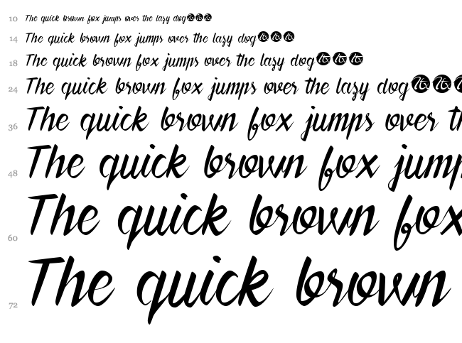 Forever Brush Script font waterfall